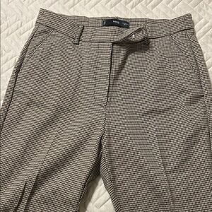 Mango Black and White Houndstooth Trousers